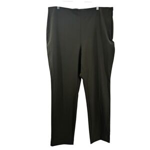 Nine West Womens Plus 16W Side-Zip Skinny High Rise Pants Olive Green Office